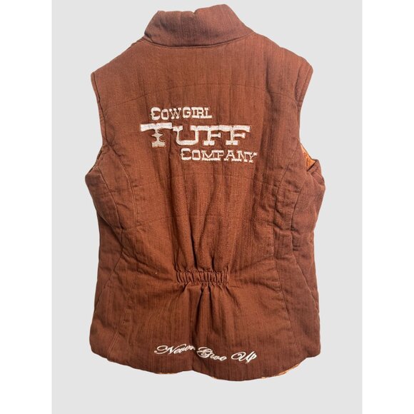 Cowgirl Tuff Co. Women's Camo Reversible Vest, Brown, Sz M - Picture 2 of 4